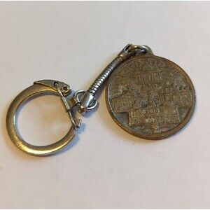 Rome Italy Metal Historical Buildings Holy Year Brother Keychain Key Ring 1975
